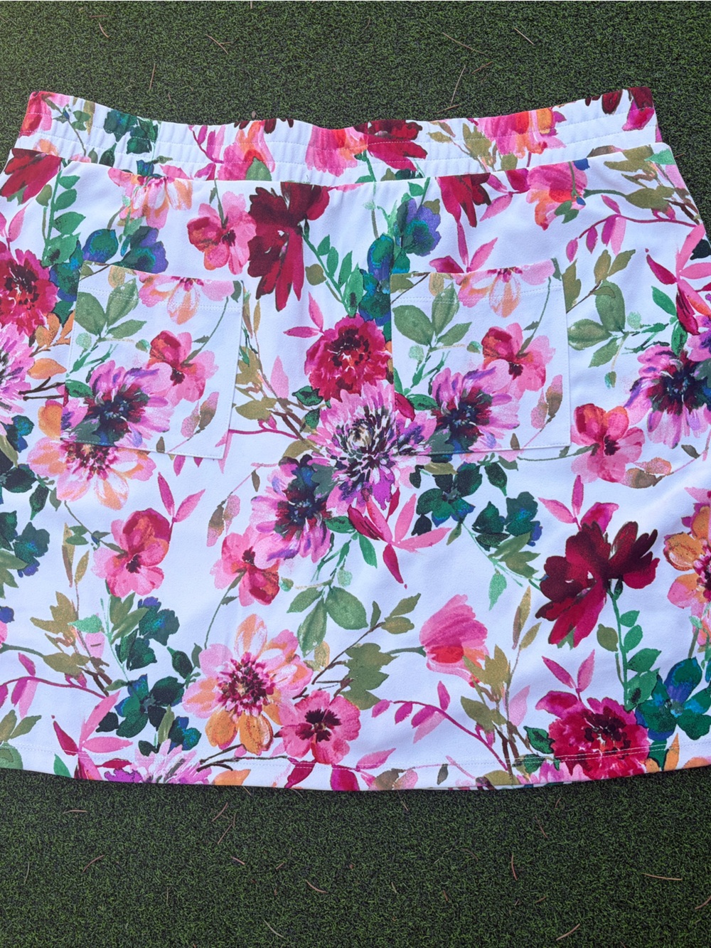 Nina Leonard Floral Pull-On Skort Watercolor Print Size 3X - Picture 5 of 8